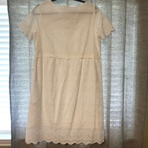 White eyelet baby doll dress